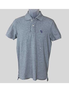 VTG Y2K Abercrombie & Fitch Short Sleeve Gray Muscle Polo Purple Moose S NWT